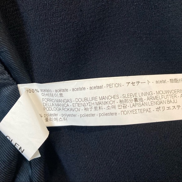 Zara Split-Sleeve Navy Blue Wool Blend Double Breasted Crossover Coat - Picture 13 of 15